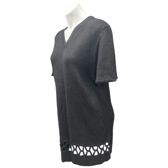 Kordal Interlock Mini Sweater Dress Black 100% Alpaca Wool Sustainable Luxury - Picture 7 of 13